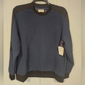Open Edit Men's Large Textured Sweatshirt Sweater Blue And Black Two Tone NWT